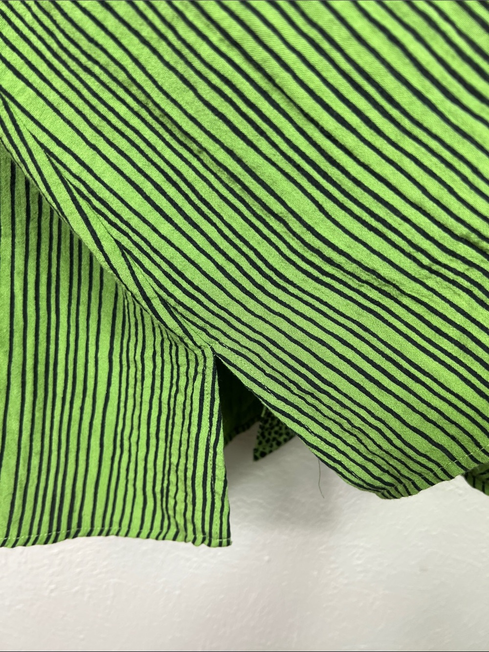 Ali Miles Green & Black Stripe 3/4 Sleeve Button Front Blouse 2X - Picture 6 of 7